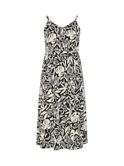 Yours Curve Black Textured Keyhole Dress - Image 5 of 5