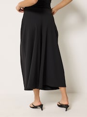 PixieGirl Petite Black Pleated Wrap Wide Leg Cropped Trousers - Image 3 of 5
