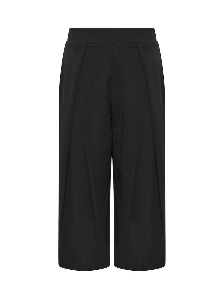 PixieGirl Petite Black Pleated Wrap Wide Leg Cropped Trousers - Image 5 of 5 PixieGirl Petite Black Pleated Wrap Wide Leg Cropped Trousers - Image 5 of 5