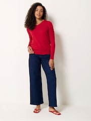 M&Co Red V-Neck Long Sleeve Jumper - Image 2 of 5