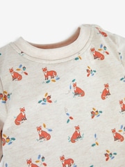 JoJo Maman Bébé Marl Green Fox Boys' Sausage Dog Appliqué Pocket Dungarees & Top Set - Image 4 of 6