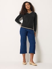 M&Co Black Tipped Long Sleeve Jumper - Image 2 of 5