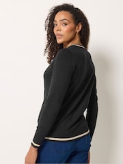M&Co Black Tipped Long Sleeve Jumper - Image 3 of 5