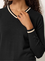 M&Co Black Tipped Long Sleeve Jumper - Image 4 of 5