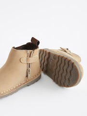 Stone Wide Fit (G) Warm Lined Leather Chelsea Boots - Image 4 of 5