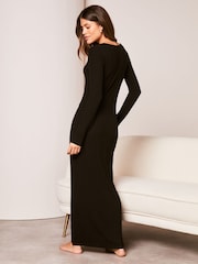 Lipsy Black Super Soft Long Sleeve Maxi Dress - Image 2 of 4