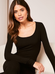 Lipsy Black Super Soft Long Sleeve Maxi Dress - Image 4 of 4