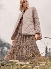 Apricot Cream Collarless Quilted Jacket - Image 1 of 5