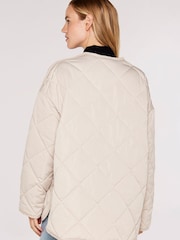 Apricot Cream Collarless Quilted Jacket - Image 2 of 5