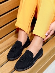 Linzi Black Nubuck Rosalie Nubuck Penny Loafers - Image 1 of 4