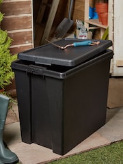 Wham Set of 2 Black Bam 92L Heavy Duty Plastic Recycled Boxes With Lid - Image 2 of 2