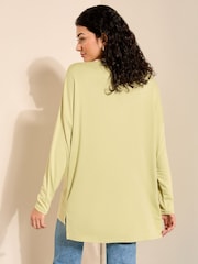 Groen - Friends Like These tuniek van zachte jersey met V-hals en lange mouwen - Image 3 of 3