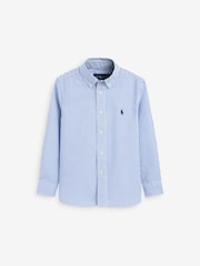 Weiß - Polo Ralph Lauren gestreiftes Popeline-Logohemd in Weiß für Jungen - Bild 1 von 3