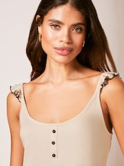 Lipsy Pink Strappy Ruffle Shorts Pyjama Set - Image 4 of 4
