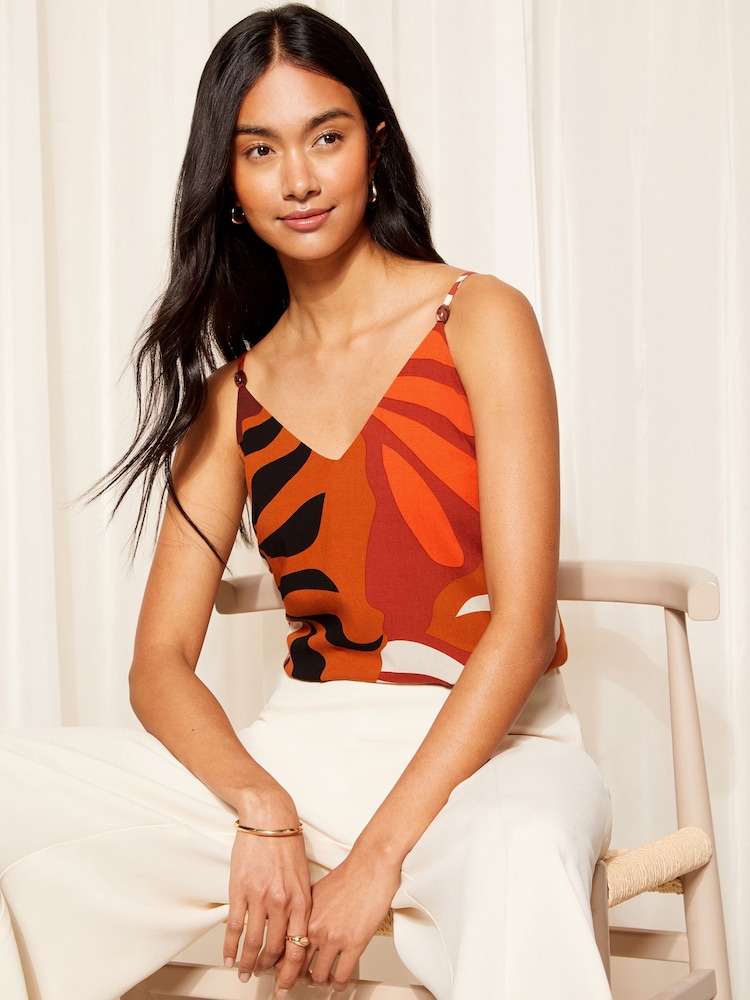Friends Like These Red Strappy Cami Bead Detail Vest Top - Image 2 of 4