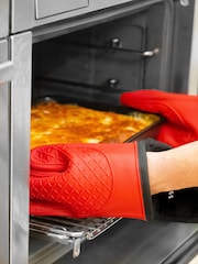 Masterclass Red Seamless Silicone Double Oven Glove - Image 1 of 3