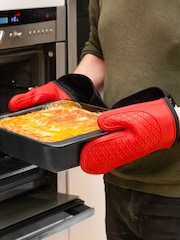 Masterclass Red Seamless Silicone Double Oven Glove - Image 2 of 3