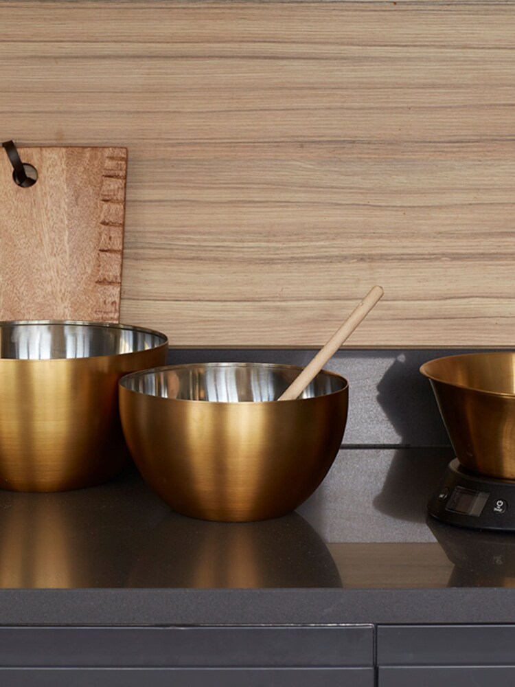 Masterclass Gold Stainless Steel Brass Coat Mixing Bowl - Image 1 of 3