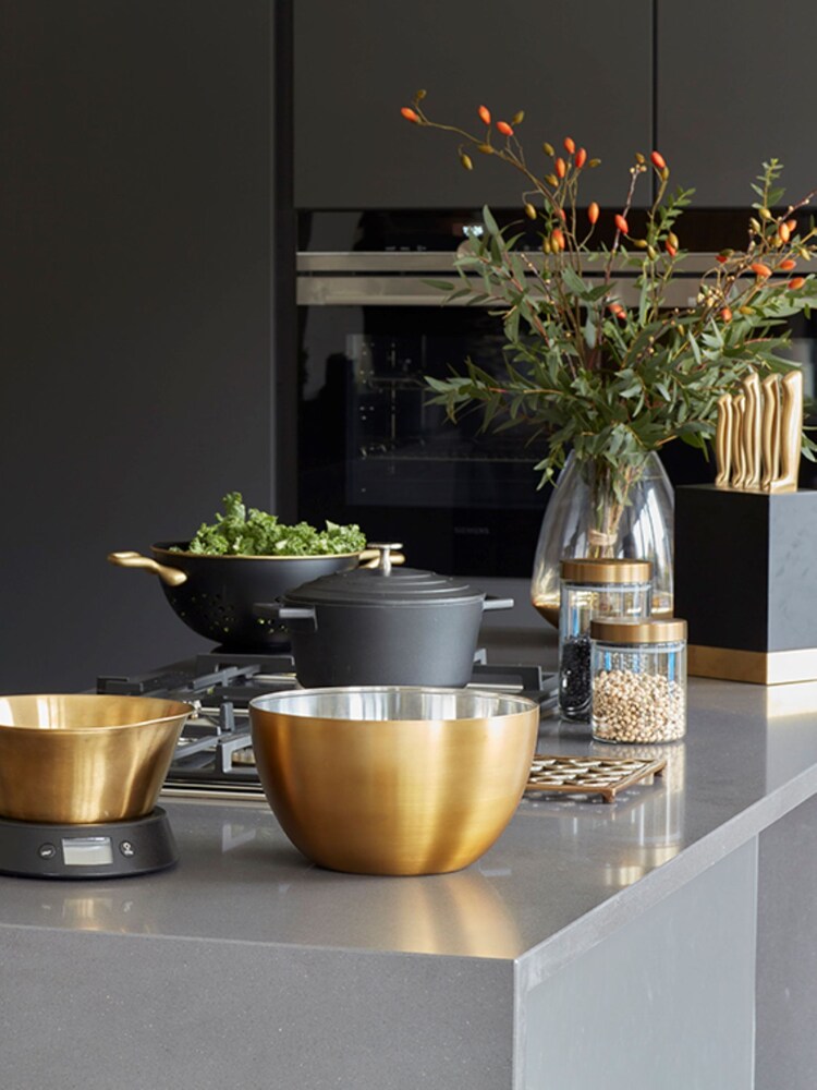 Masterclass Gold Stainless Steel Brass Coat Mixing Bowl - Image 2 of 3