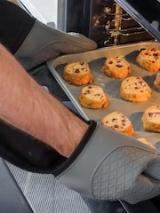 Masterclass Grey Waterproof Silicone Double Oven Gloves - Image 1 of 3