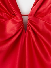 Mango Red Silk Midi Dress - Image 3 of 3