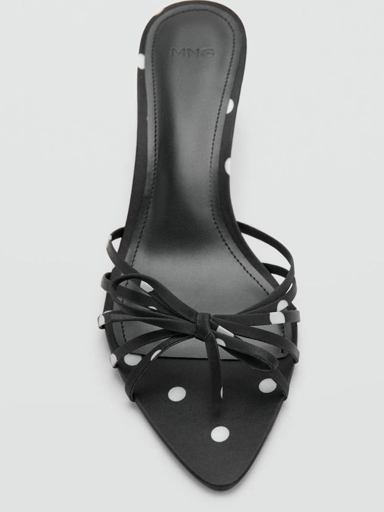 Mango Black Polka Dot Kitten Heels - Image 2 of 5