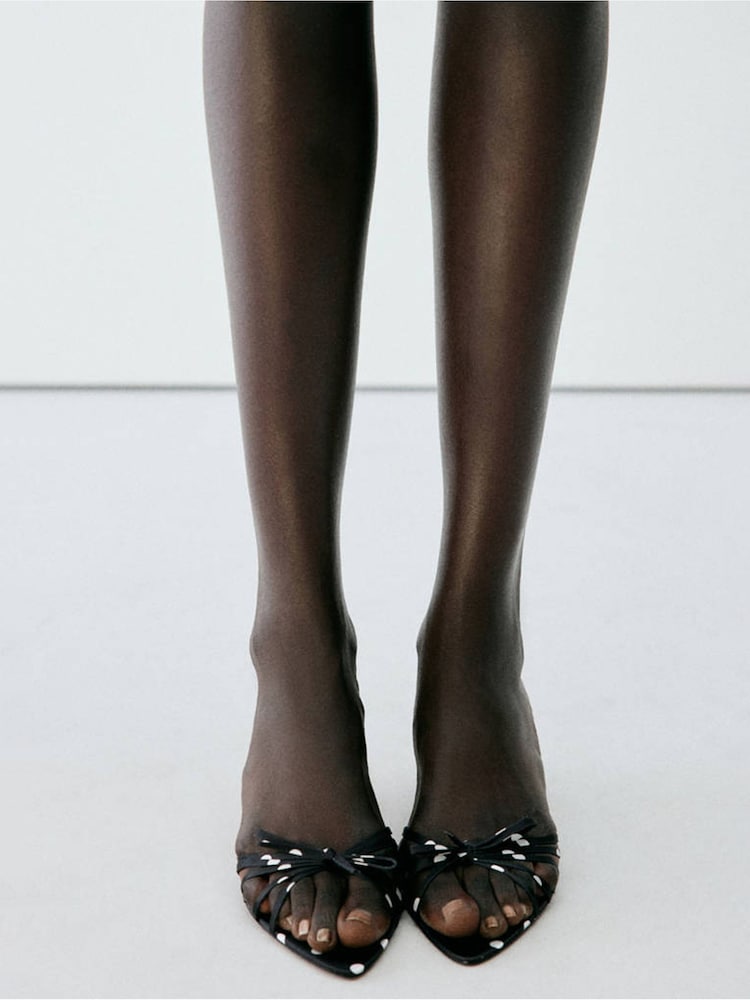 Mango Black Polka Dot Kitten Heels - Image 5 of 5