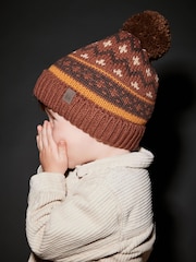 Rja rjav vzorec fairisle - Pom Hat (3mesecev-16let) - Slika 1 iz 5