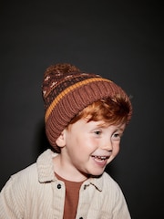 Rja rjav vzorec fairisle - Pom Hat (3mesecev-16let) - Slika 2 iz 5