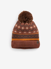 Rja rjav vzorec fairisle - Pom Hat (3mesecev-16let) - Slika 4 iz 5