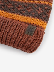 Rja rjav vzorec fairisle - Pom Hat (3mesecev-16let) - Slika 5 iz 5