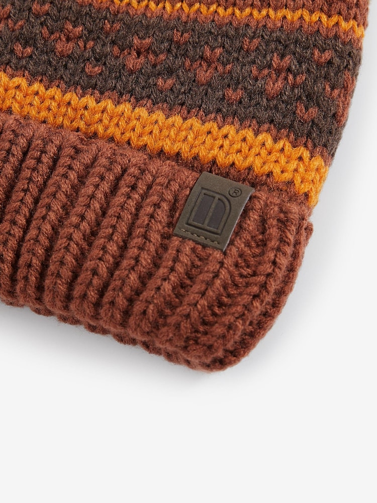 Rja rjav vzorec fairisle - Pom Hat (3mesecev-16let) - Slika 5 iz 5