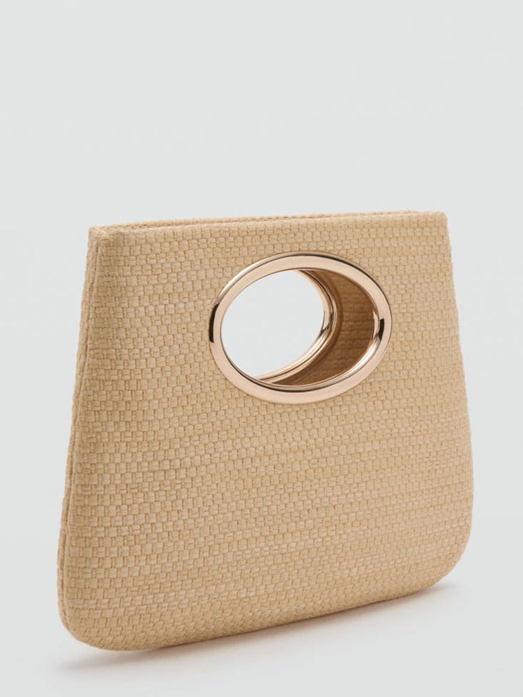 Mango Cream Woven Clutch Bag - Image 1 of 4