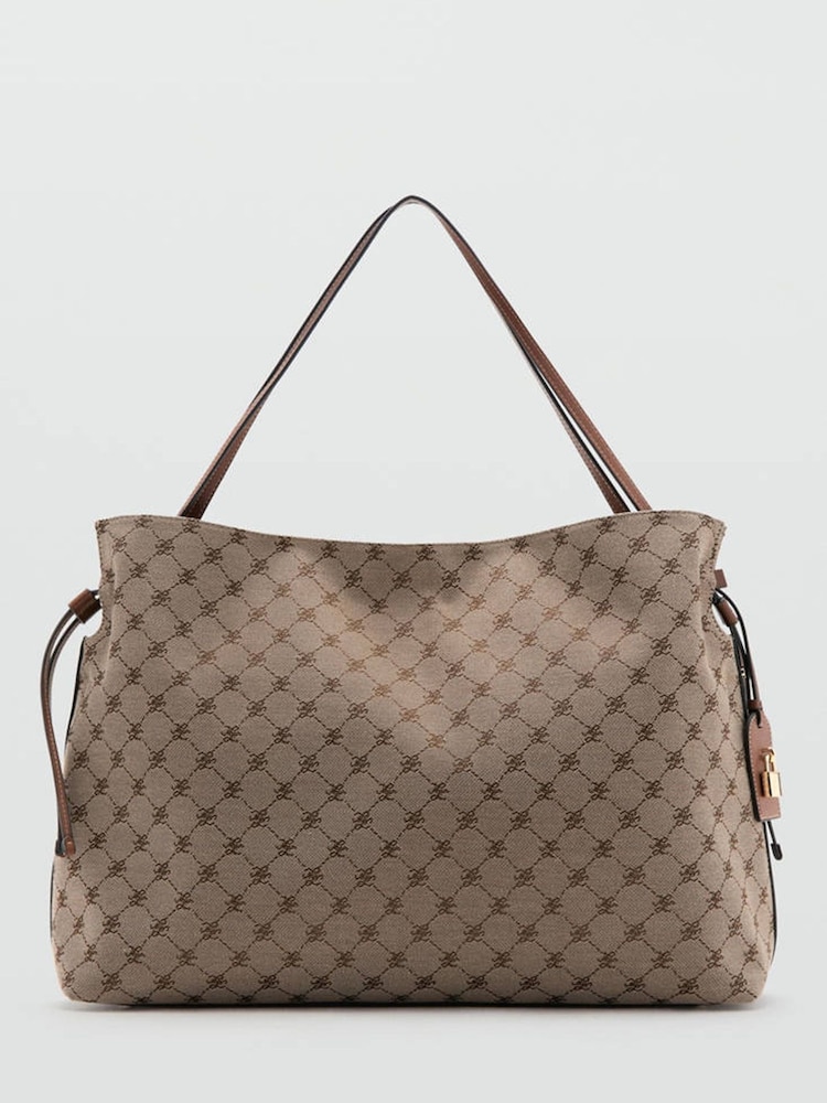 Mango Brown Monogram Shoulder Bag - Image 1 of 5