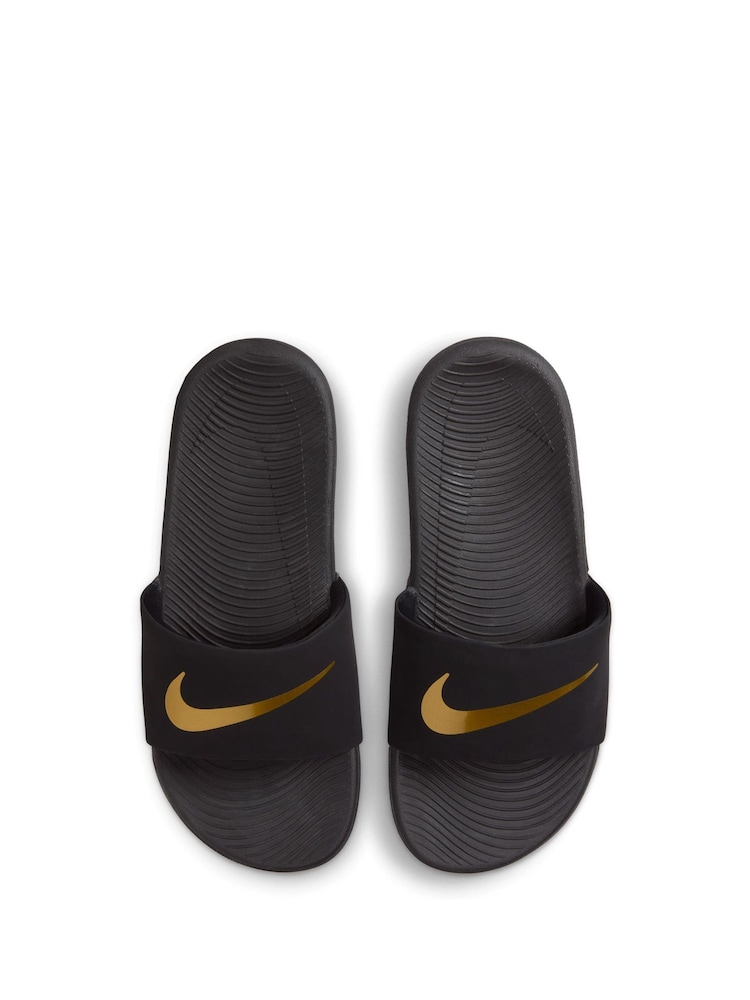 Чорний/золотистий - Nike Кава Джуніор/Юнацькі слайдери - Image 3 of 6