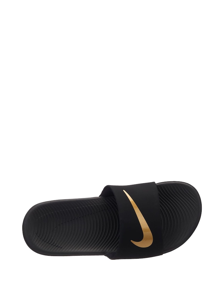 Чорний/золотистий - Nike Кава Джуніор/Юнацькі слайдери - Image 4 of 6