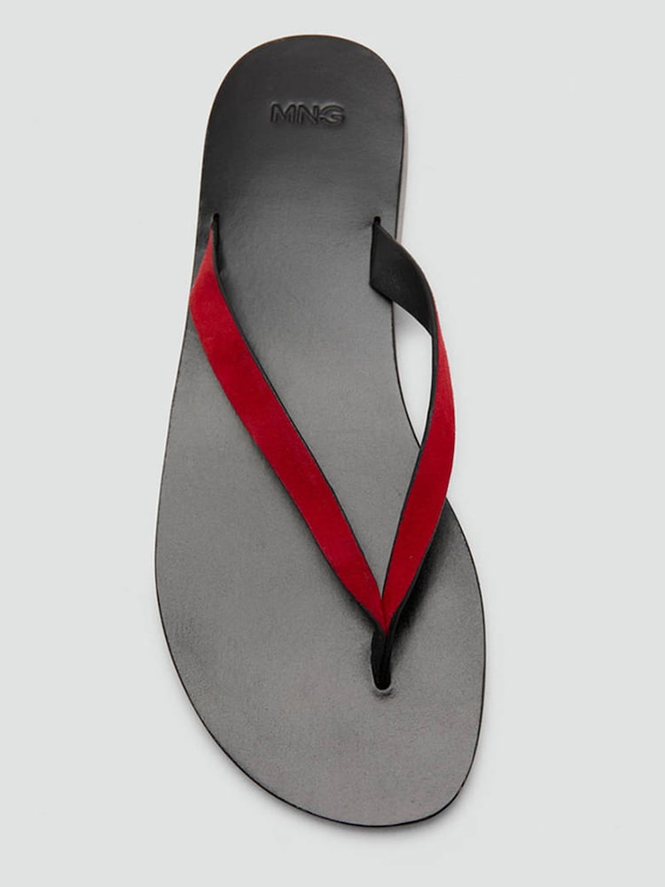 Mango Red Leather Flip Flops - Image 4 of 4