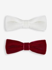 JoJo Maman Bébé Berry Velvet Bow Clips 2-Pack - Image 1 of 2
