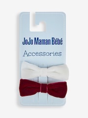 JoJo Maman Bébé Berry Velvet Bow Clips 2-Pack - Image 2 of 2