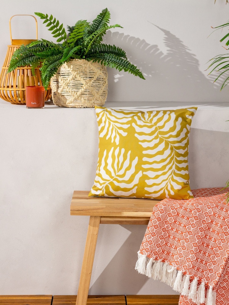 furn. Yellow Tocorico Botanical Outdoor Cushion - Image 1 of 5