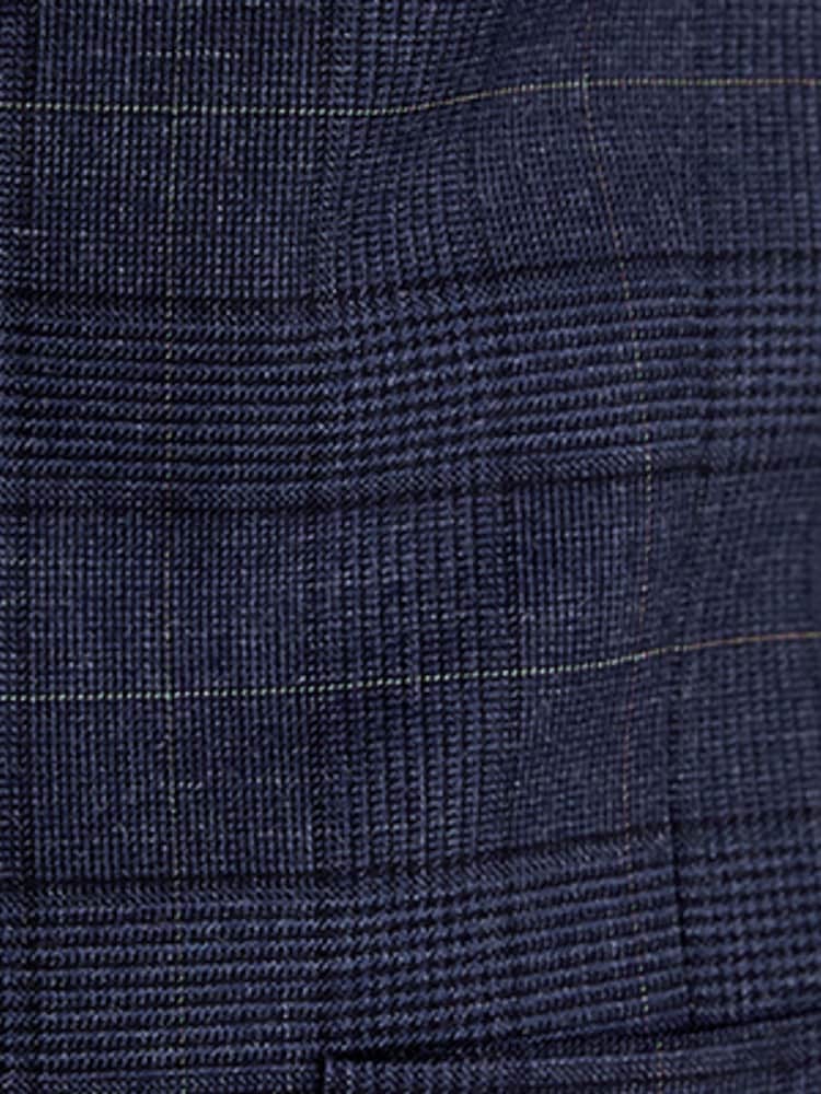 MOSS Navy Blue Slim Check Suit: Waistcoat - Image 5 of 5