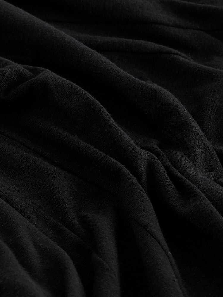 Black Cotton Rich Wide Leg Jersey Sleeveless Jumpsuit - Image 6 of 6