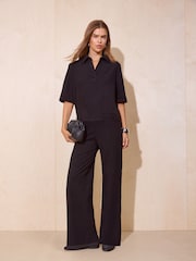 Friends Like These Black Short Sleeve Collared Corduroy Shirt - Image 3 of 5