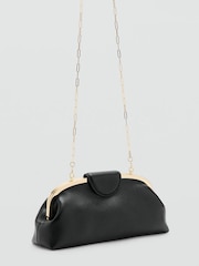Mango Black Clutch with Gold Hardware - Image 1 of 5