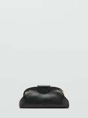 Mango Black Clutch with Gold Hardware - Image 3 of 5