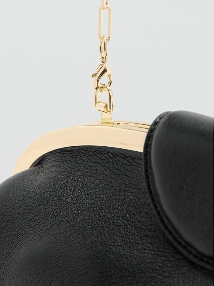 Mango Black Clutch with Gold Hardware - Image 5 of 5