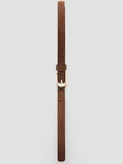 Mango Brown Suede Belt with Gold Hardware - Image 4 of 4