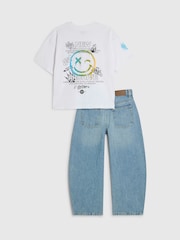 River Island White Graffiti T-Shirt & Jeans Set - Image 2 of 5