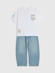 River Island White Graffiti T-Shirt & Jeans Set - Image 3 of 5