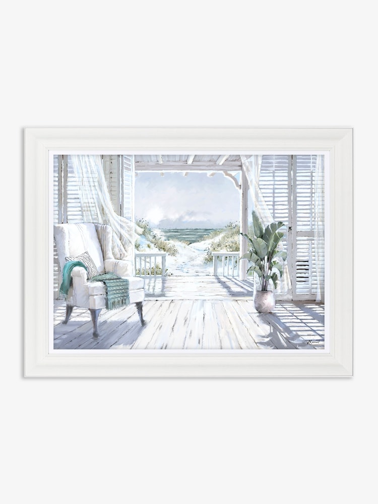 Artko Grained White Beach Whispers by Macneil Framed Art - Image 2 of 3